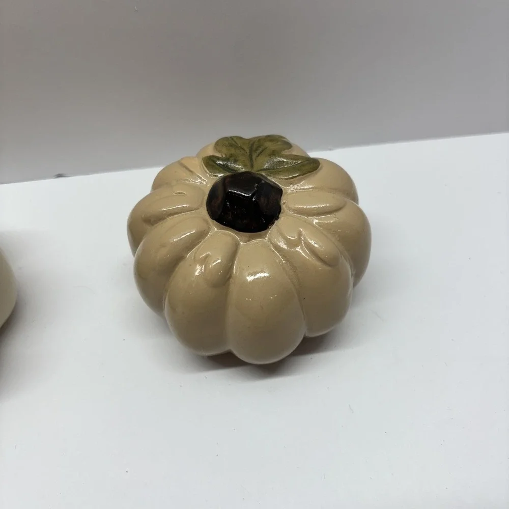 Set Of‎ 3 Ceramic Pumpkins Fall Decor